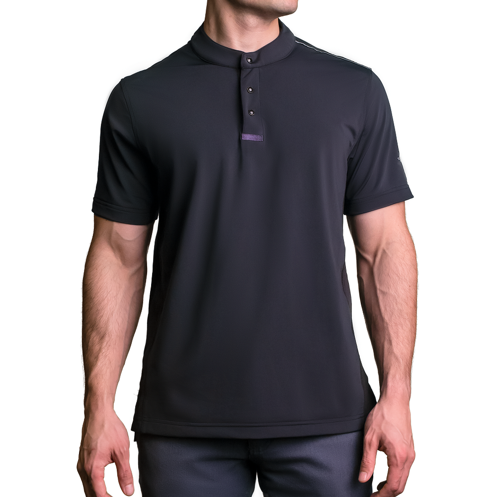 Mandarin Collar Polo Shirt | Multiple Colors White with Pocket / XL